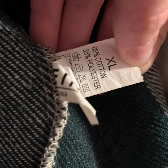 SHEIN Green and White Shirt Jacket - Picture 3 of 4